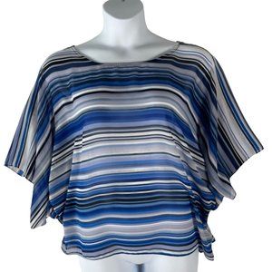 Striped Blue and White Women's Blouse